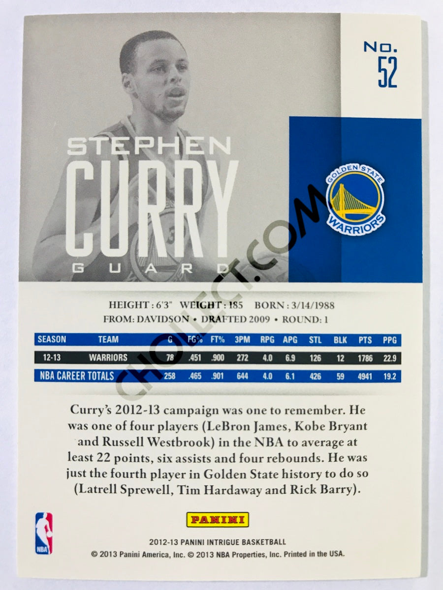 Stephen Curry - Golden State Warriors 2012-13 Panini Intrigue #52