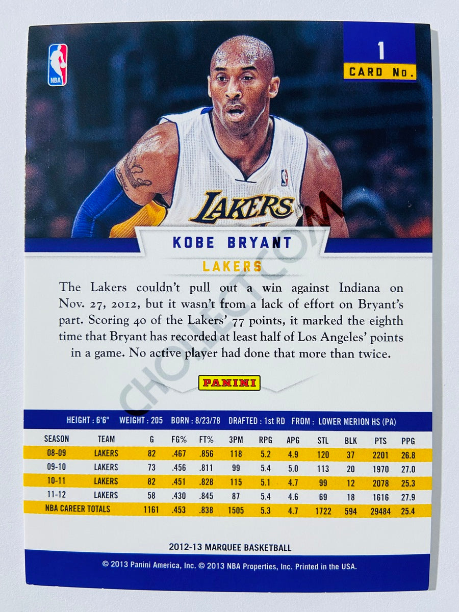 Kobe Bryant – Los Angeles Lakers 2012-13 Panini Marquee #1