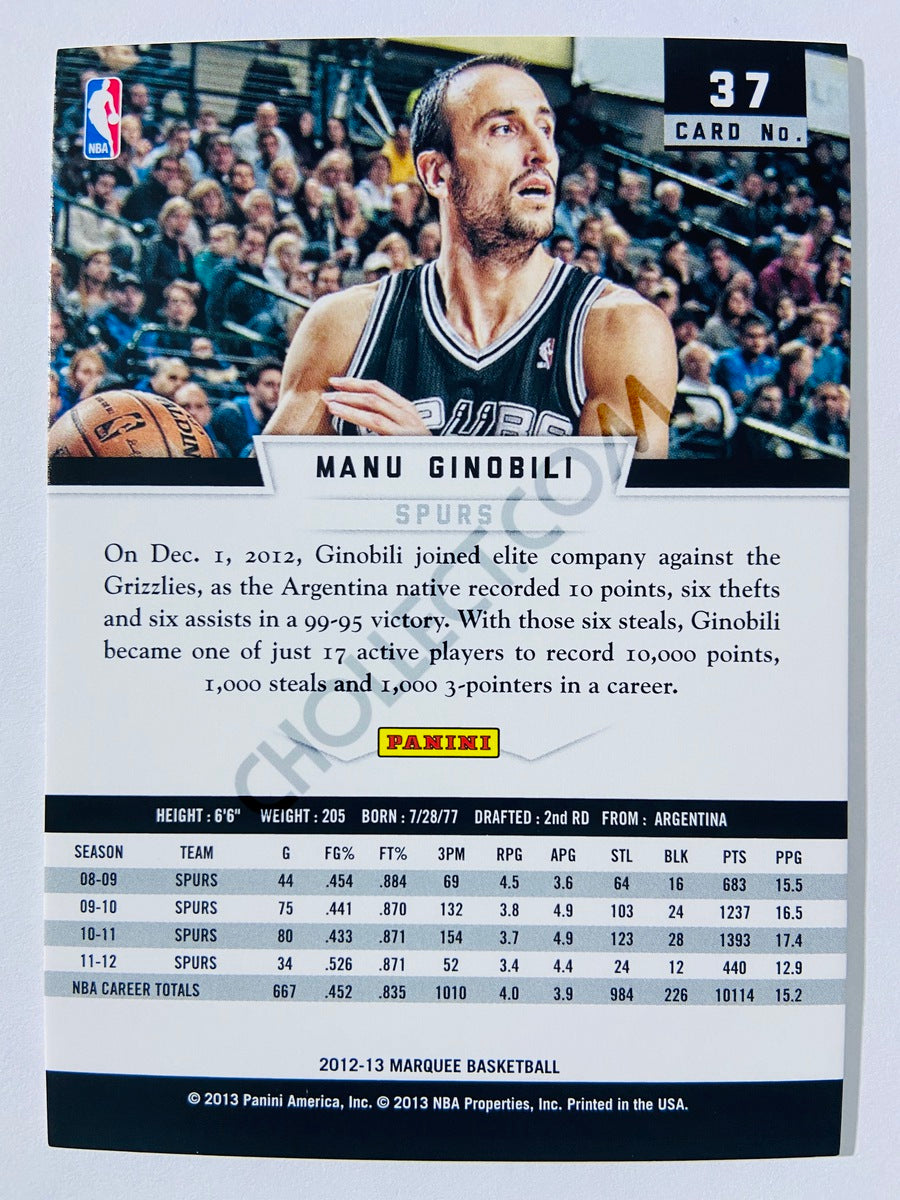 Manu Ginobili – San Antonio Spurs 2012-13 Panini Marquee #37