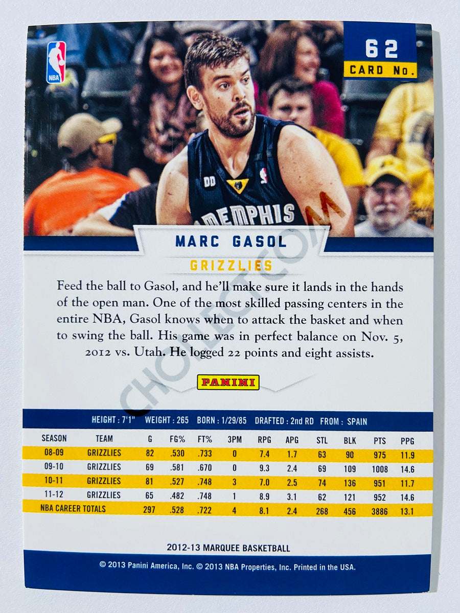 Marc Gasol – Memphis Grizzlies 2012-13 Panini Marquee #62