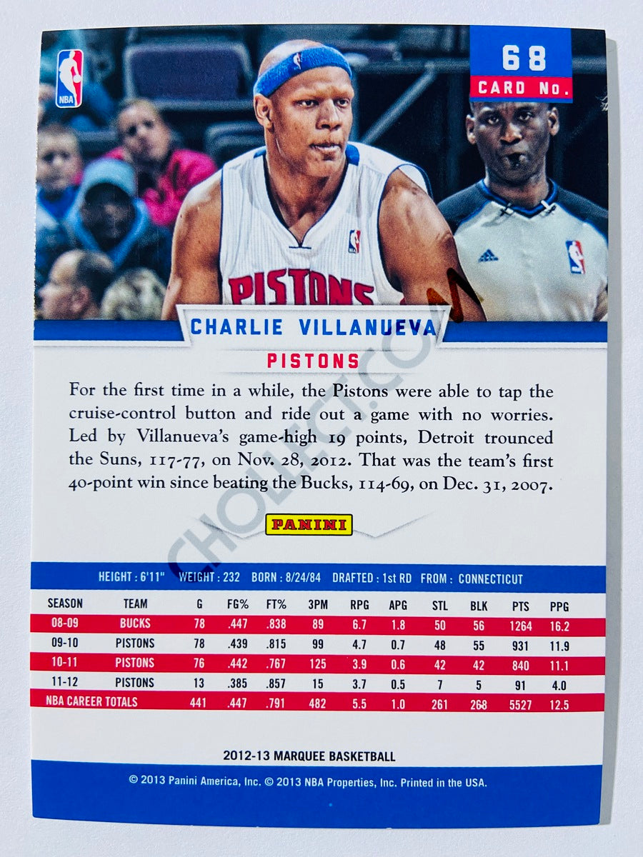 Charlie Villanueva – Detroit Pistons 2012-13 Panini Marquee #68