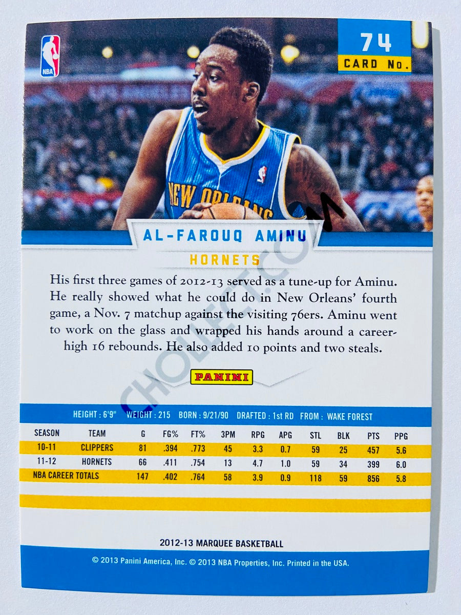 Al-Farouq Aminu – New Orleans Hornets 2012-13 Panini Marquee #74