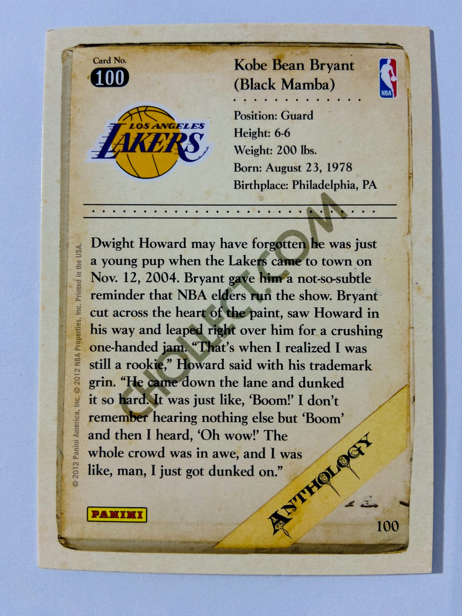 Kobe Bryant - Los Angeles Lakers 2012 Panini Kobe Anthology #100