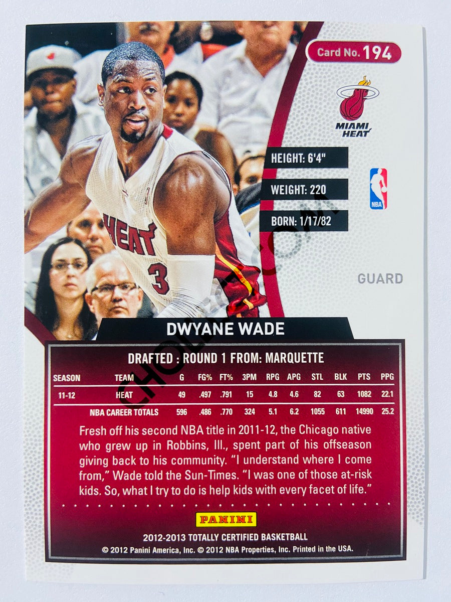 Dwyane Wade - Miami Heat 2012-13 Panini Totally Certified Totally Blue #194 | 031/299