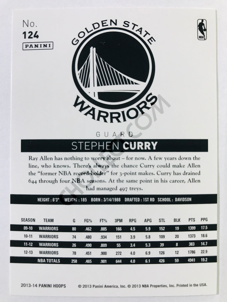 Stephen Curry - Golden State Warriors 2013-14 Panini NBA Hoops #124