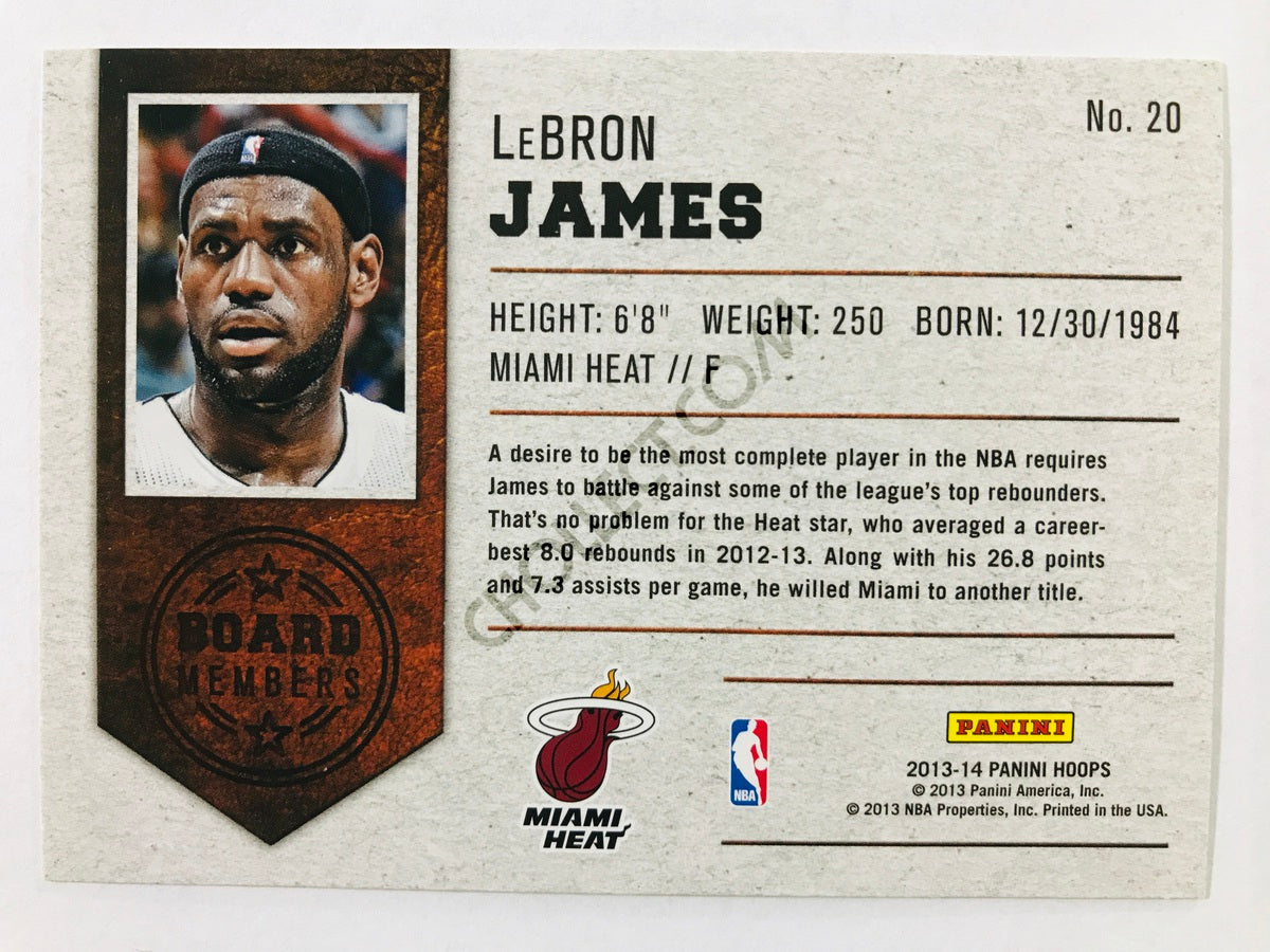 LeBron James - Miami Heat 2013-14 Panini Hoops Board Member #20