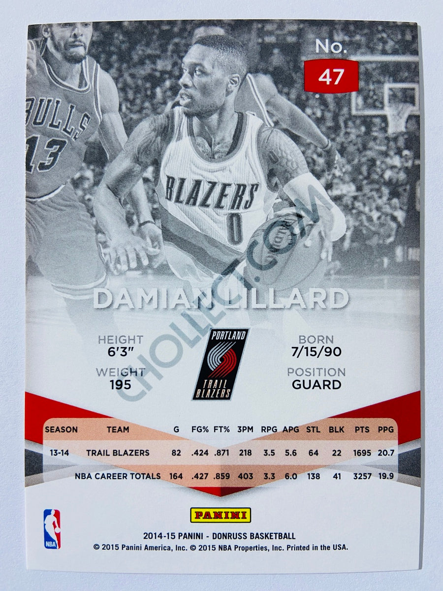 Damian Lillard - Portland Trail Blazers 2014-15 Panini Donruss Elite Purple Parallel #47 | 060/199