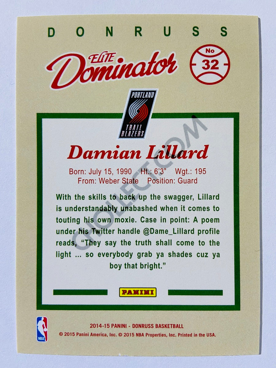 Damian Lillard - Portland Trail Blazers 2014-15 Panini Donruss Elite Dominators #32 | 451/999