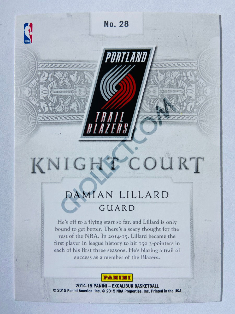 Damian Lillard - Portland Trail Blazers 2014-15 Panini Excalibur Knight Court #28