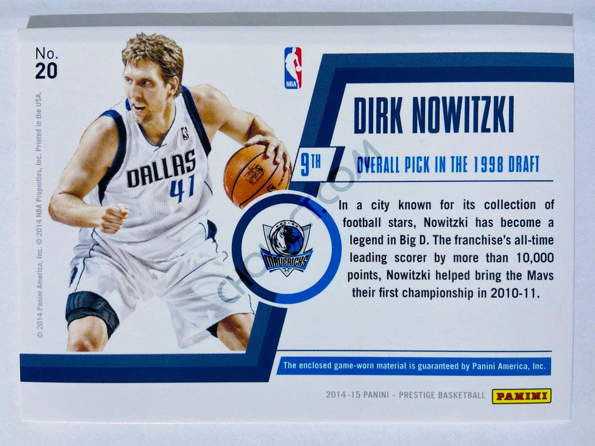 Dirk Nowitzki - Dallas Mavericks 2014-15 Panini Prestige Bonus Shots Jerseys #20 | 53/99