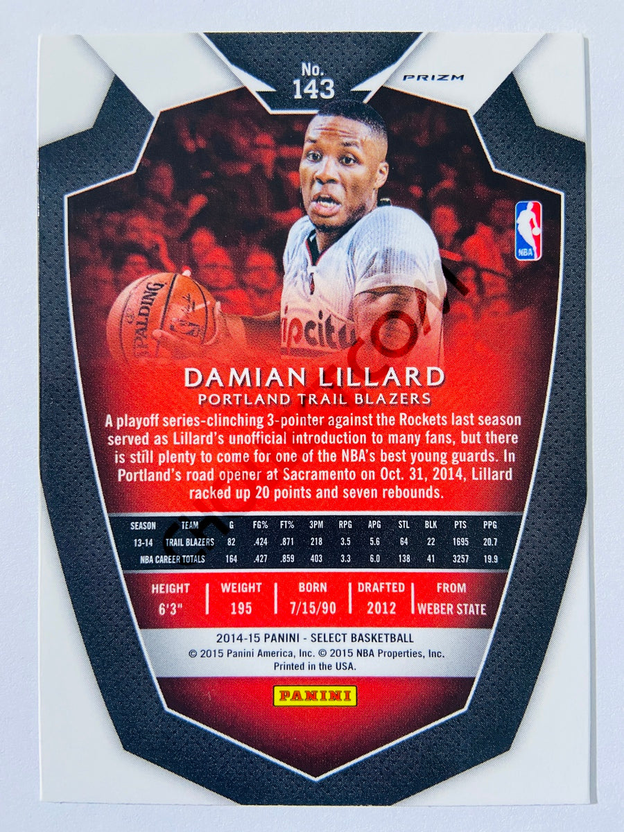 Damian Lillard - Portland Trail Blazers 2014-15 Panini Select Premier Silver Parallel #143