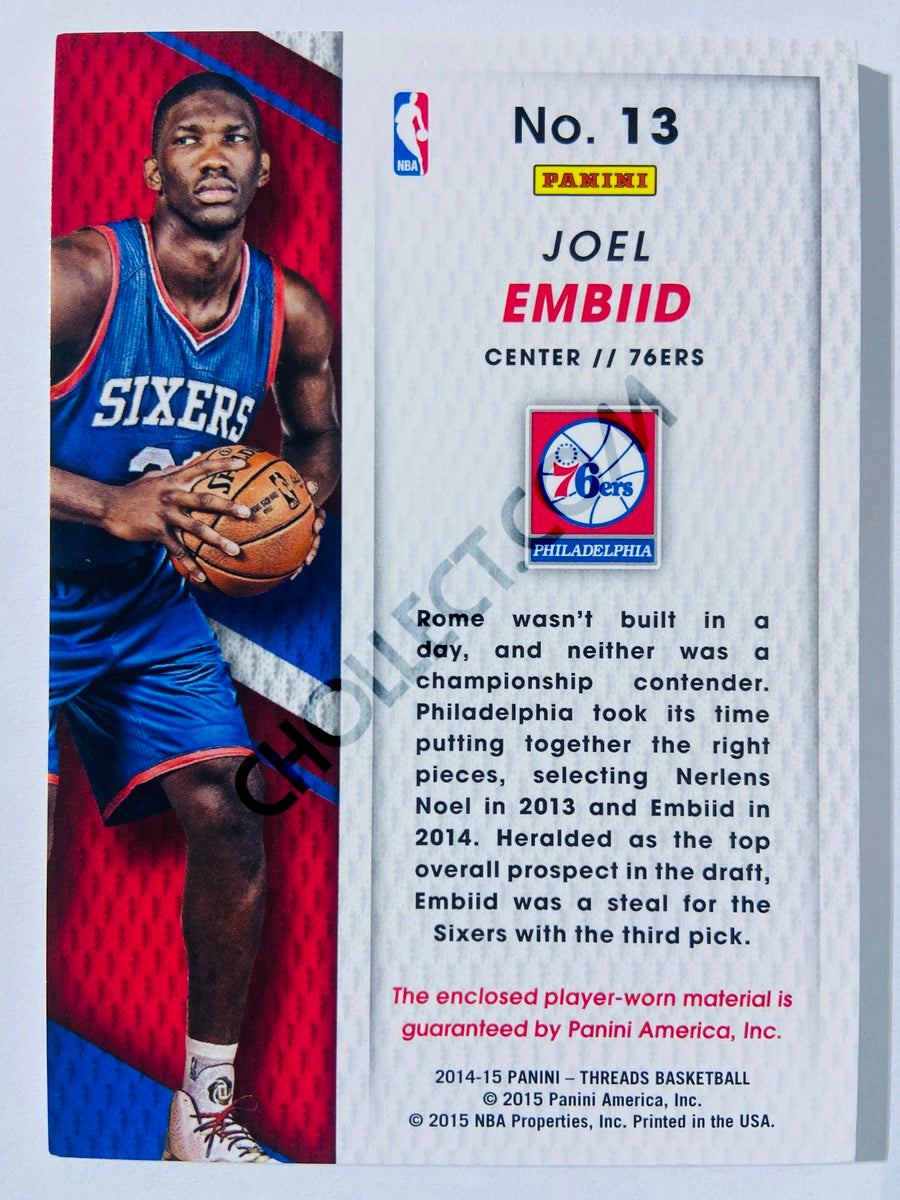 Joel Embiid - Philadelphia 76ers 2014-15 Panini Threads Rookie Threads RC Rookie #13 | 13/25