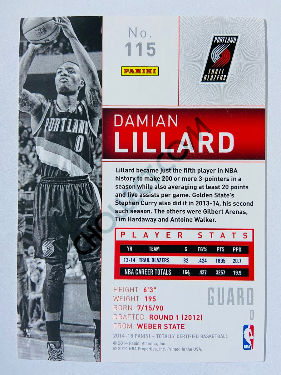 Damian Lillard - Portland Trail Blazers 2014-15 Panini Totally Certified #115