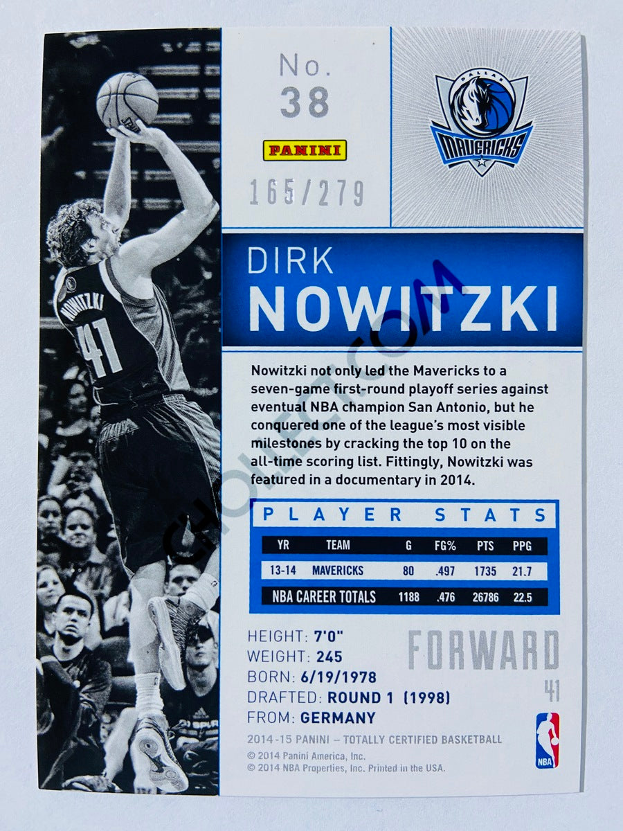 Dirk Nowitzki - Dallas Mavericks 2014-15 Panini Totally Certified Platinum Red #38 | 165/279