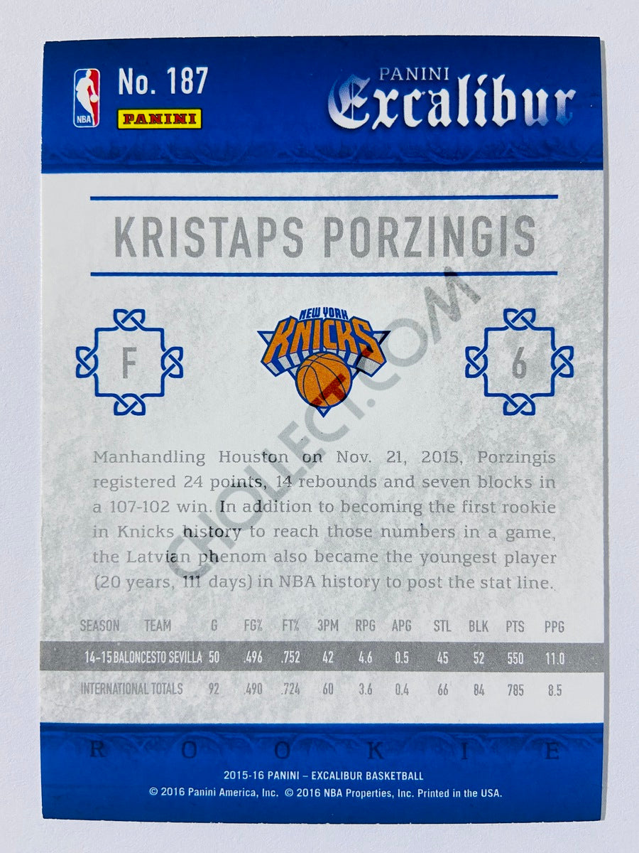Kristaps Porzingis - Dallas Mavericks 2015-16 Panini Excalibur RC Rookie Card #187