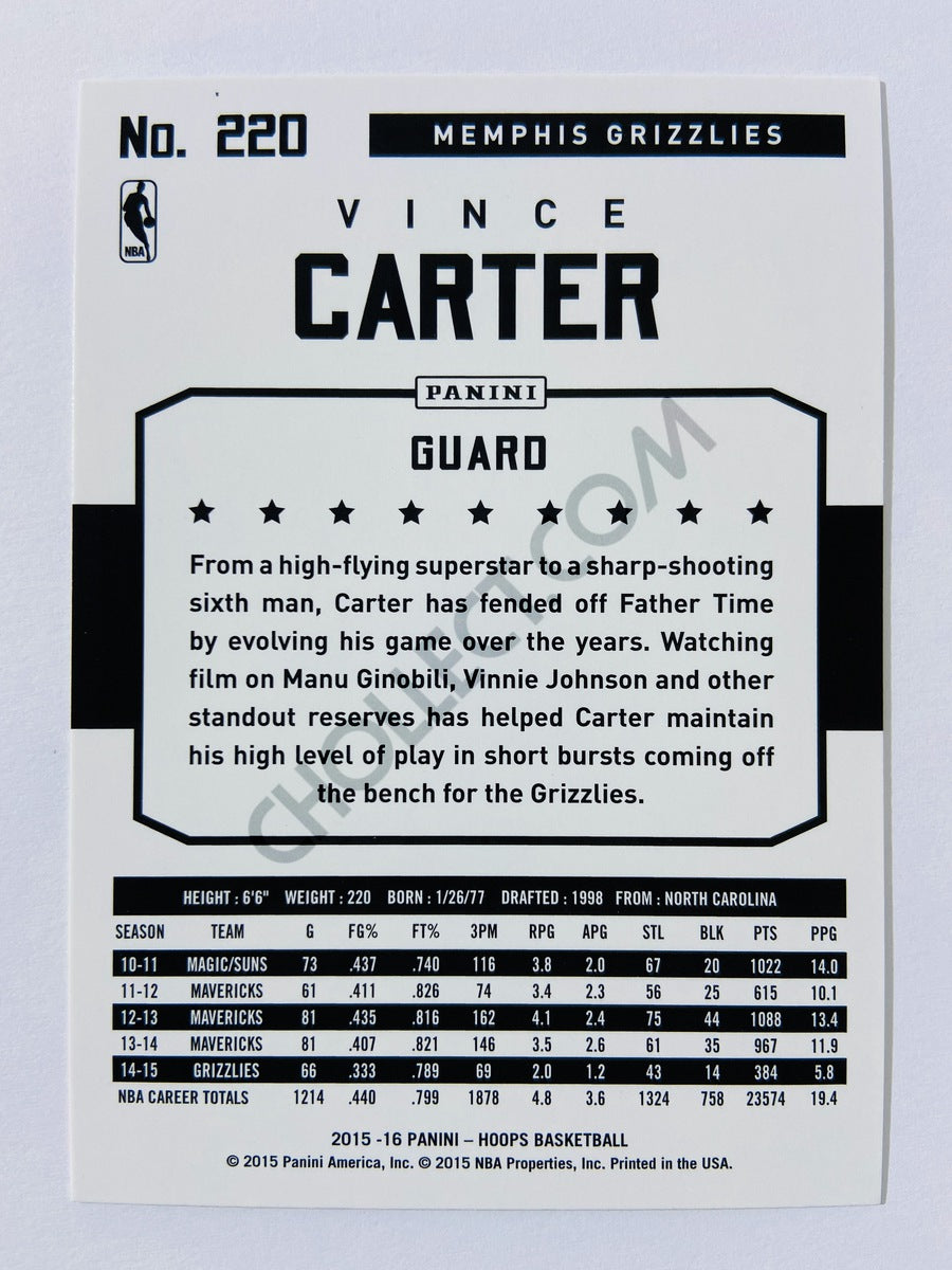 Vince Carter – Memphis Grizzlies 2015-16 Panini Hoops #220