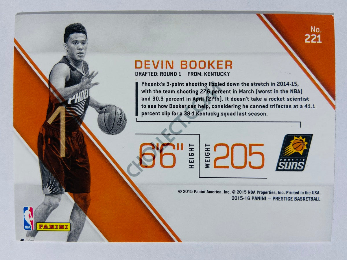 Devin Booker - Phoenix Suns 2015-16 Panini Prestige RC Rookie Card #221