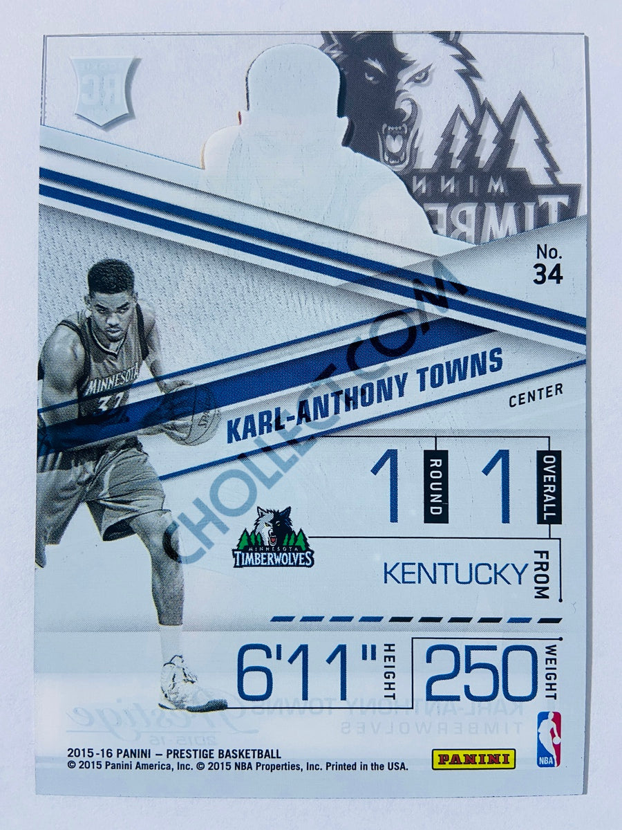 Karl-Anthony Towns - Minnesota Timberwolves 2015-16 Panini Prestige Acetate RC Rookie Card #34
