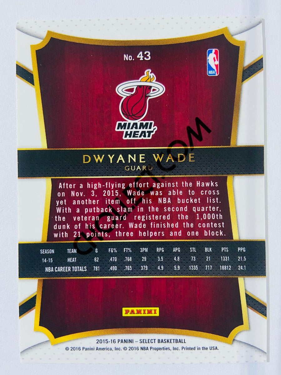 Dwyane Wade - Miami Heat 2015-16 Panini Select Concourse Level #43