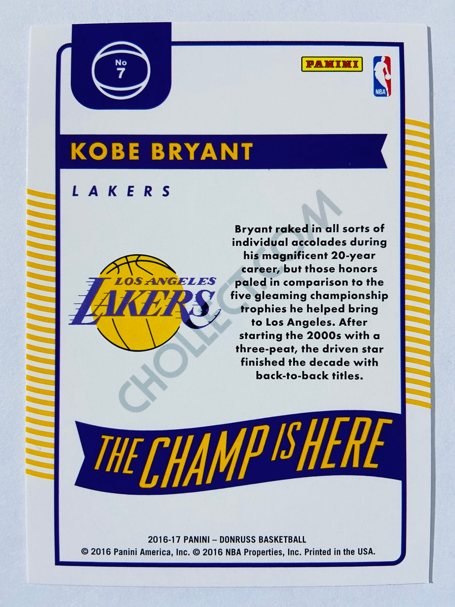 Kobe Bryant - Los Angeles Lakers 2016-17 Panini Donruss The Champ Is Here #7