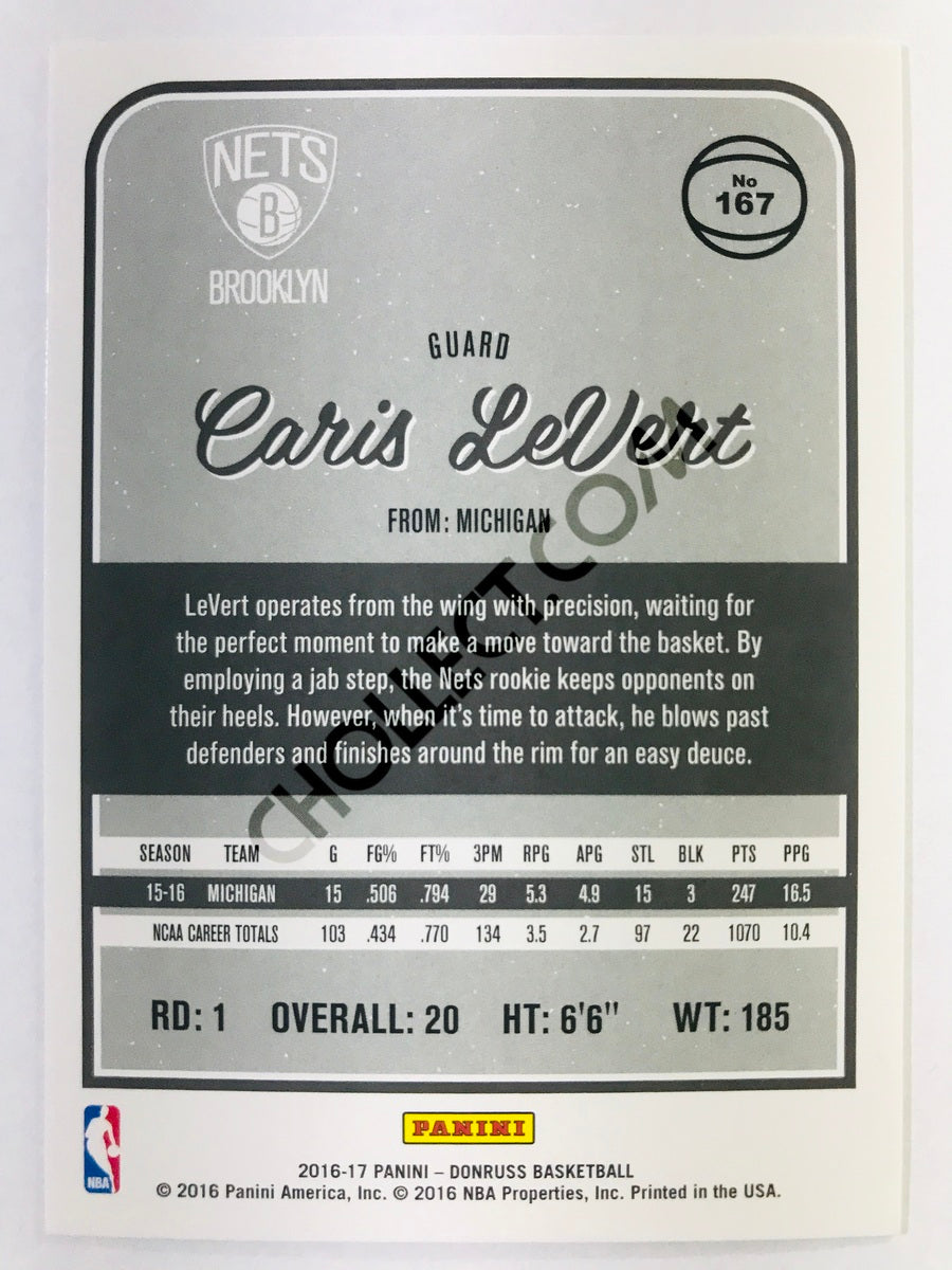 Caris Levert - Brooklyn Nets 2016-17 Panini Donruss Winter Parallel RC Rookie #167