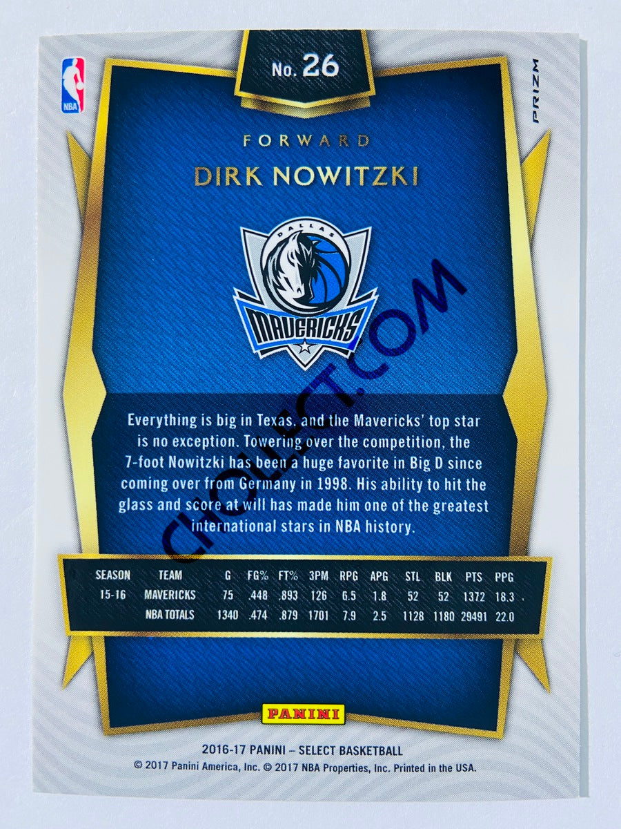Dirk Nowitzki - Dallas Mavericks 2016-17 Panini Select Silver Prizm Parallel #26