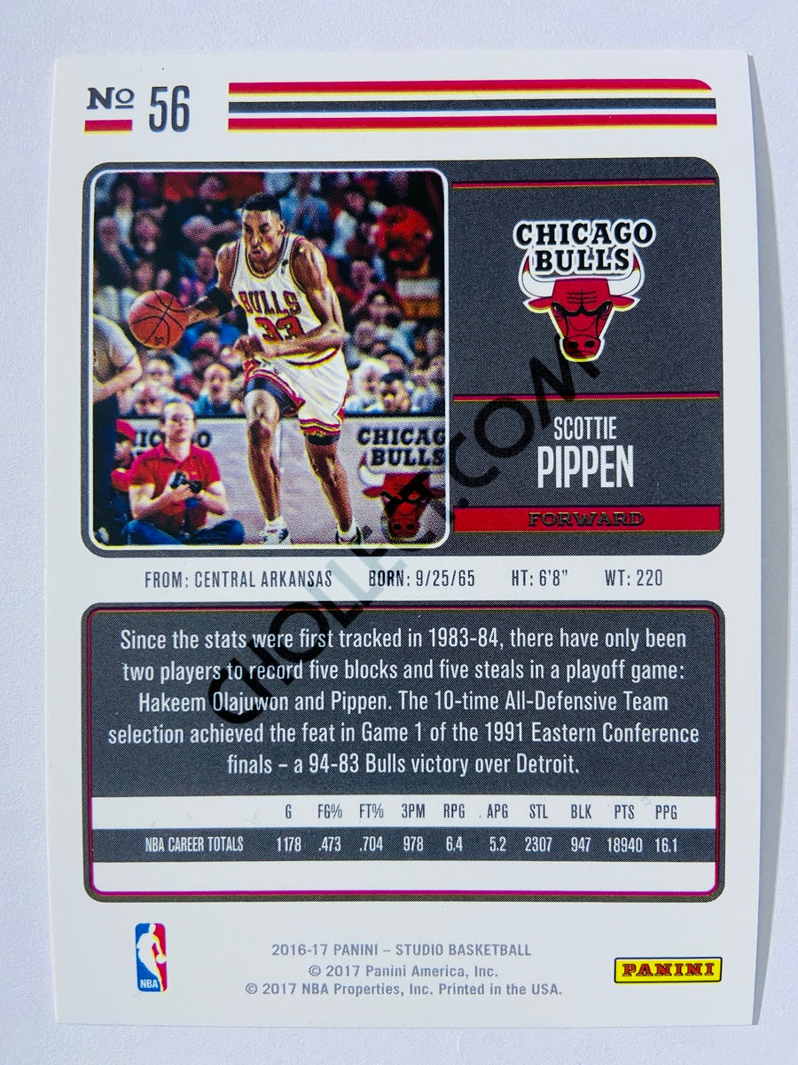 Scottie Pippen - Chicago Bulls 2016-17 Panini Studio Action Base Card #56