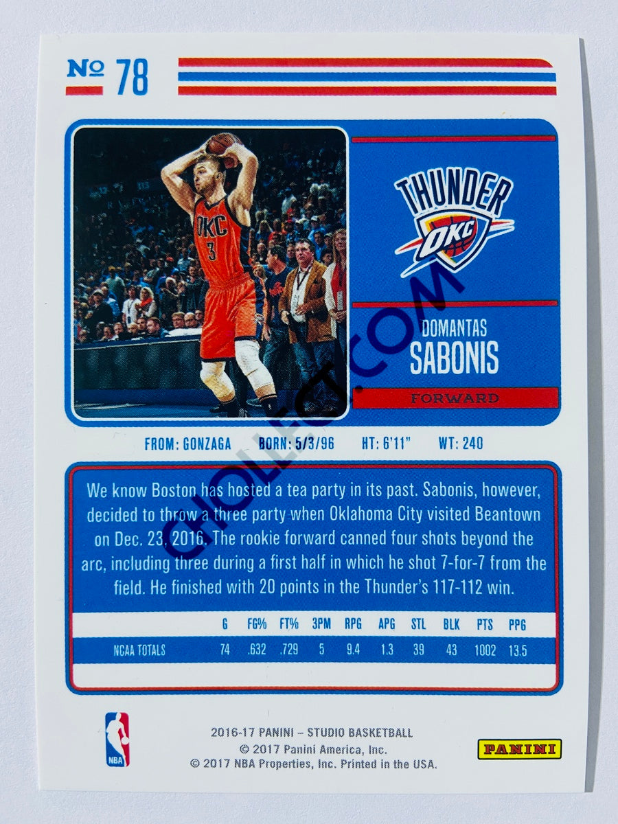 Domantas Sabonis - Oklahoma City Thunder 2016-17 Panini Studio Base Action RC Rookie Card #78