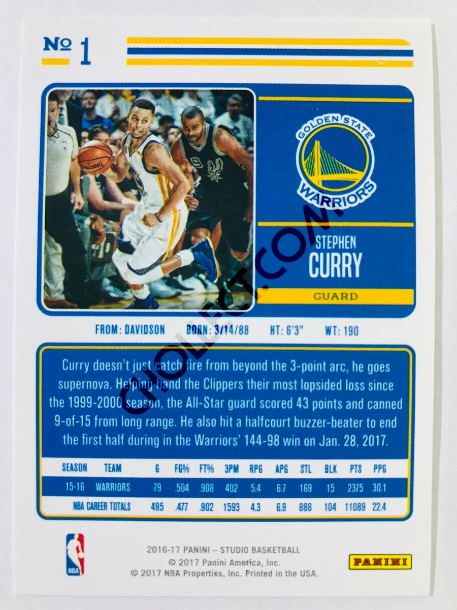 Stephen Curry - Golden State Warriors 2016-17 Panini Studio Action #1