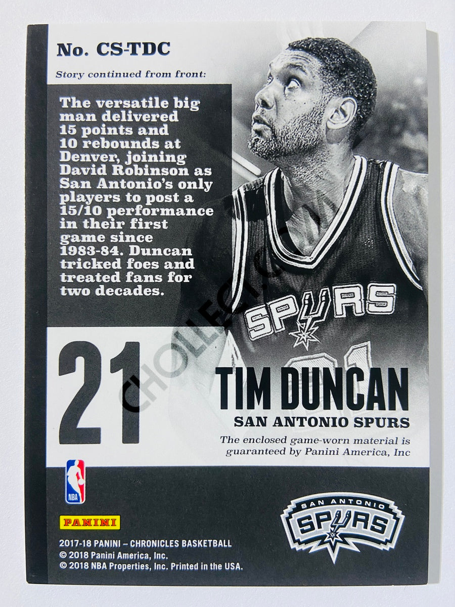 Tim Duncan - San Antonio Spurs 2017-18 Panini Chronicles Swatches #53 | 120/199
