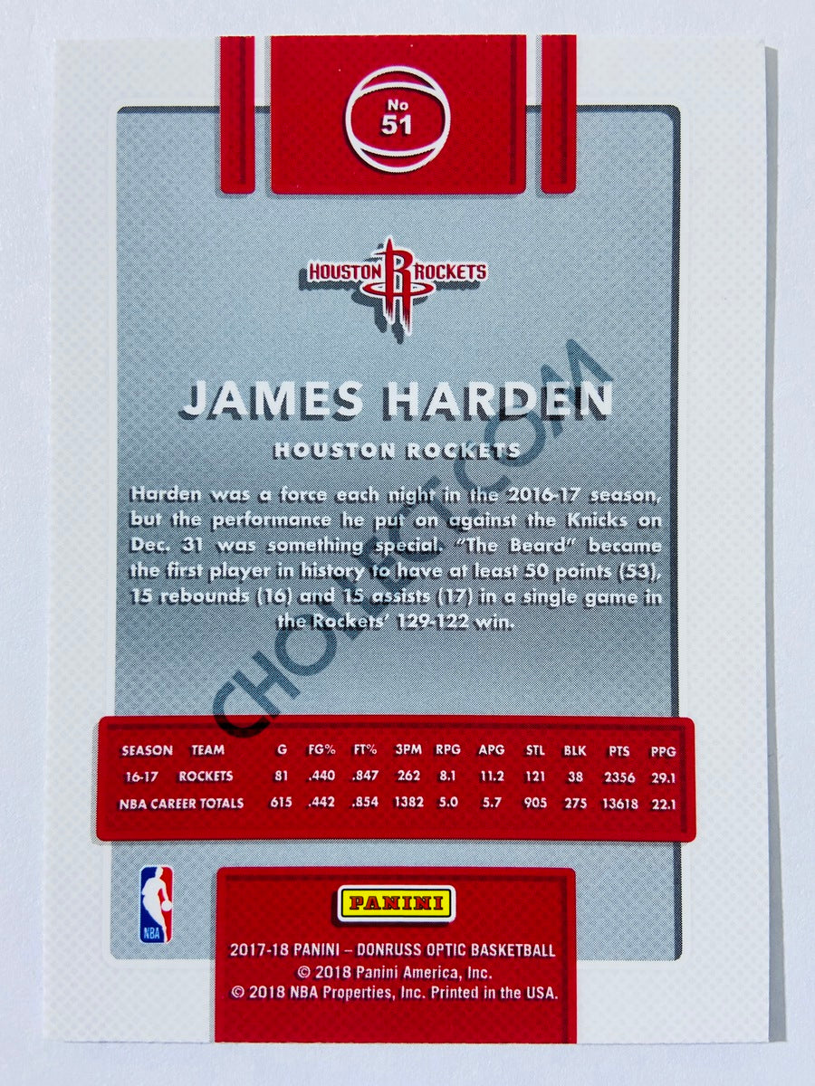 James Harden - Houston Rockets 2017-18 Panini Donruss Optic #51