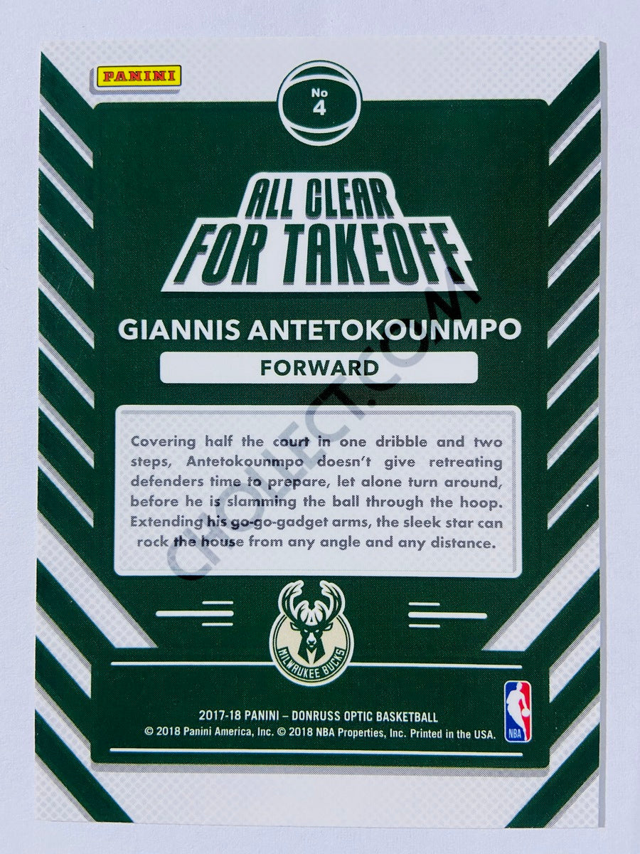 Giannis Antetokounmpo - Milwaukee Bucks 2017-18 Panini Donruss Optic All Clear for Takeoff #4