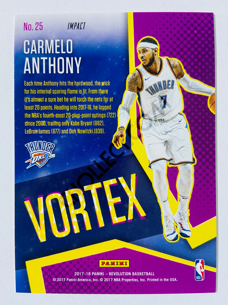 Carmelo Anthony - Portland Trail Blazers 2017-18 Panini Revolution Vortex Impact Insert #25