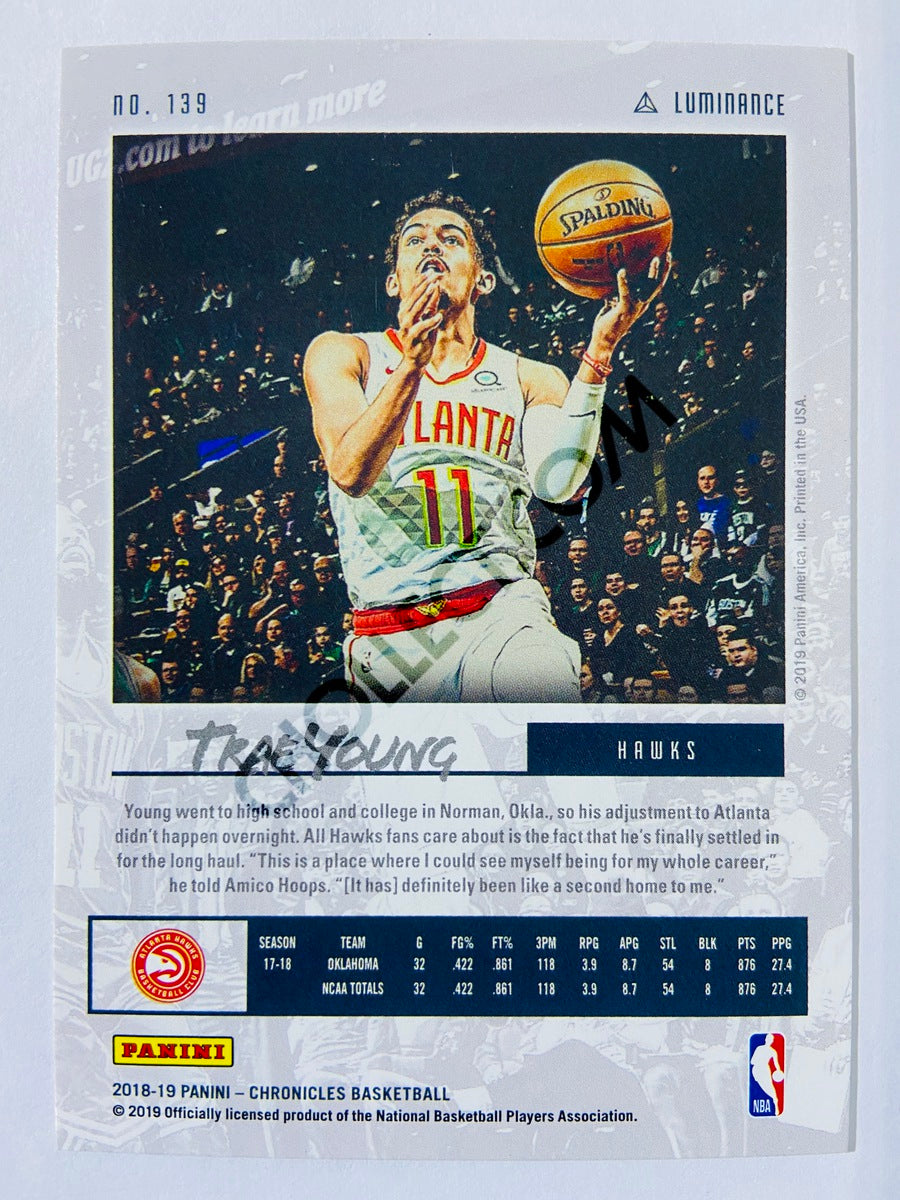 Trae Young - Atlanta Hawks 2018-19 Panini Chronicles Luminance RC Rookie #139
