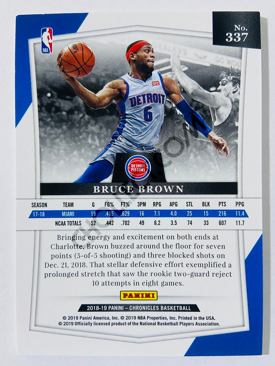 Bruce Brown - Detroit Pistons 2018-19 Panini Chronicles Majestic RC Rookie Card #337 | 072/149