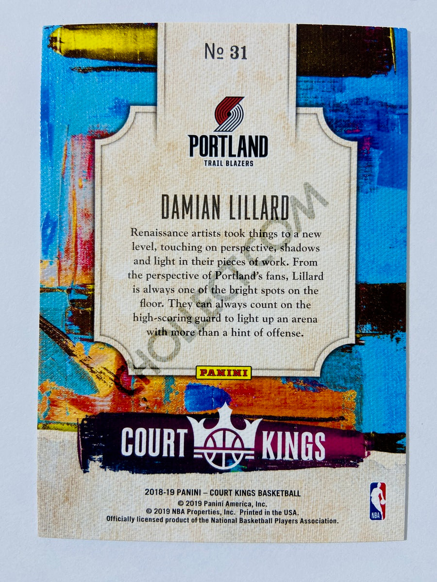 Damian Lillard – Portland Trail Blazers 2018-19 Panini Court Kings Renaissance Men Insert #31