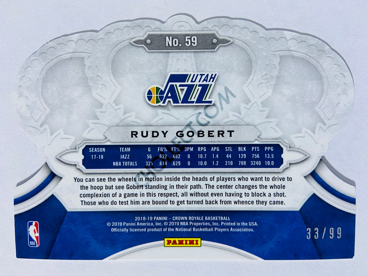 Rudy Gobert - Utah Jazz 2018-19 Panini Crown Royale Crystal Parallel #59 | 33/99