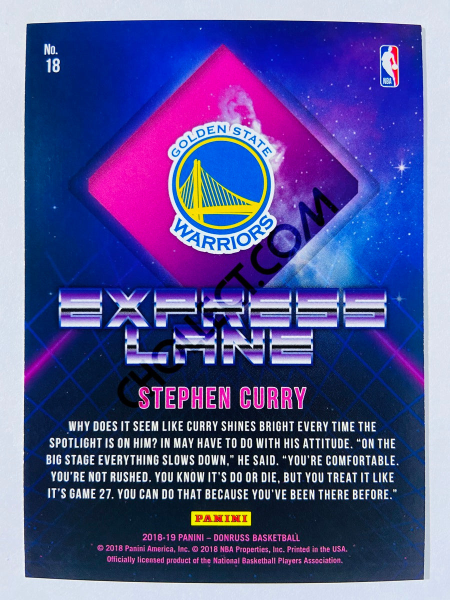 Stephen Curry - Golden State Warriors 2018-19 Panini Donruss Yellow Laser Parallel #18 | 03/25