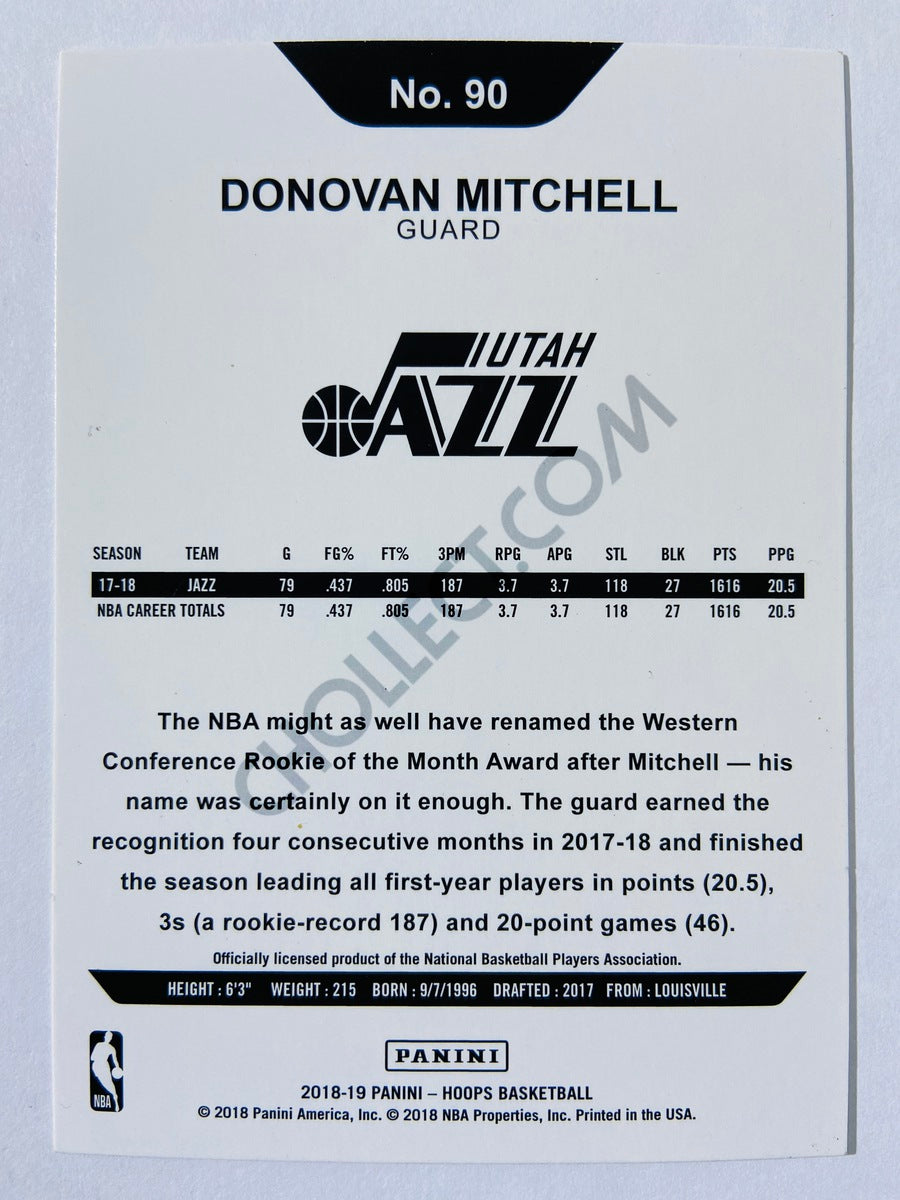 Donovan Mitchell - Utah Jazz 2018-19 Panini Hoops #90