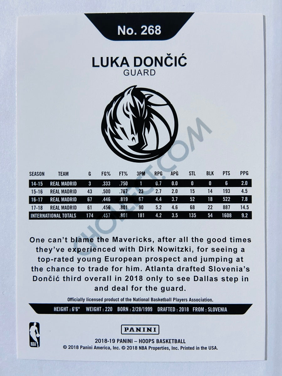 Luka Doncic - Dallas Mavericks 2018-19 Panini Hoops RC Rookie #268