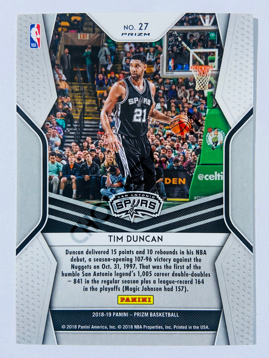 Tim Duncan - San Antonio Spurs 2018-19 Panini Prizm Dominance Silver Parallel #27