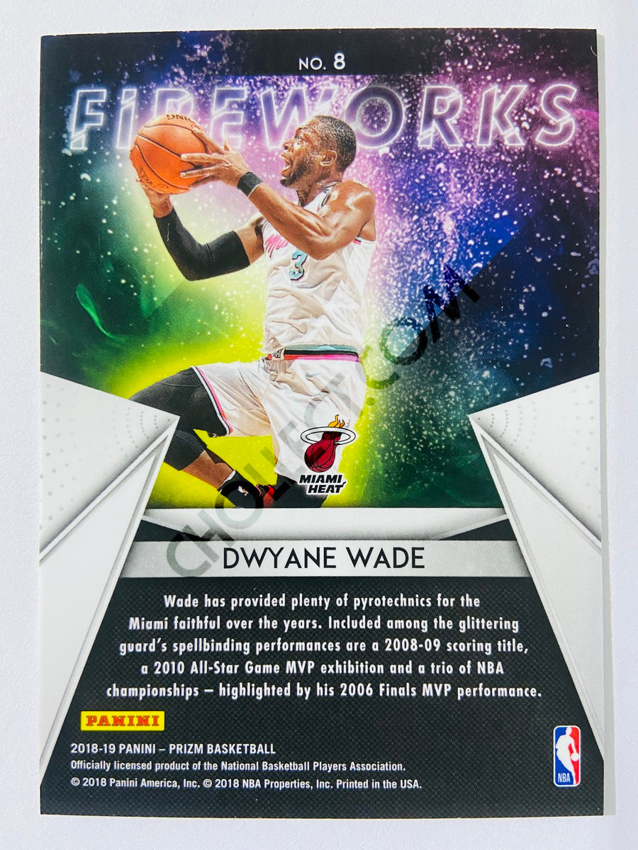 Dwyane Wade - Miami Heat 2018-19 Panini Prizm Fireworks Insert #8