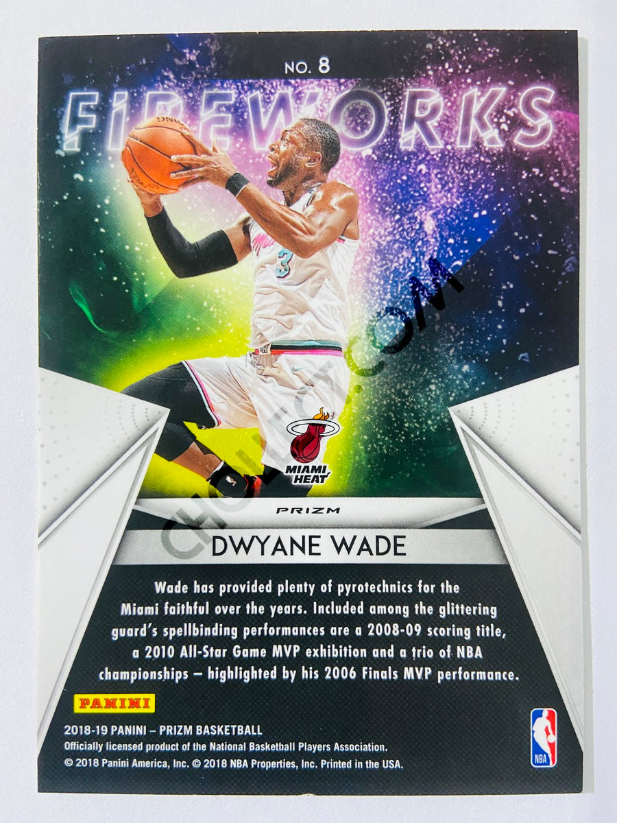 Dwyane Wade - Miami Heat 2018-19 Panini Prizm Fireworks Fast Break Insert #8