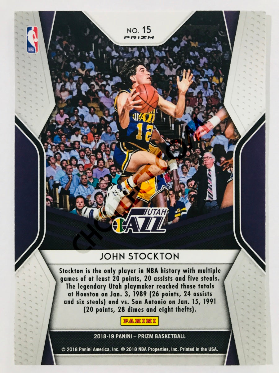 John Stockton - Utah Jazz 2018-19 Panini Prizm Dominance Silver Parallel #15