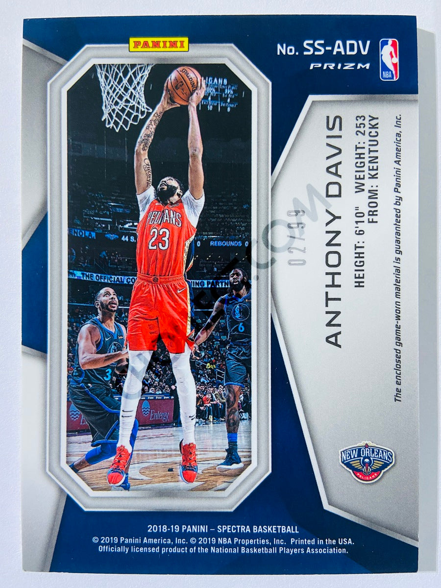 Anthony Davis - New Orleans Pelicans 2018-19 Panini Spectra Spectacular Swatches #10 | 02/99