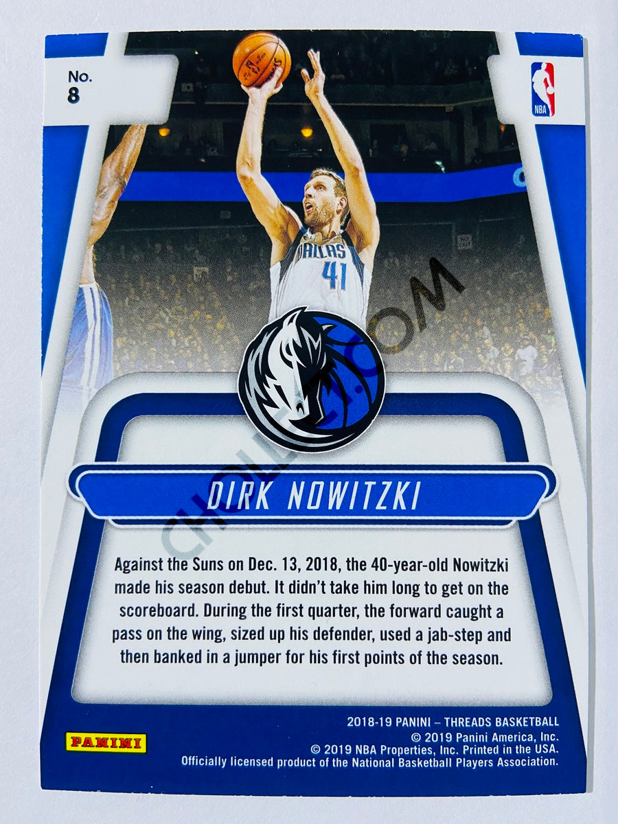 Dirk Nowitzki - Dallas Mavericks 2018-19 Panini Threads Dazzle Parallel #8