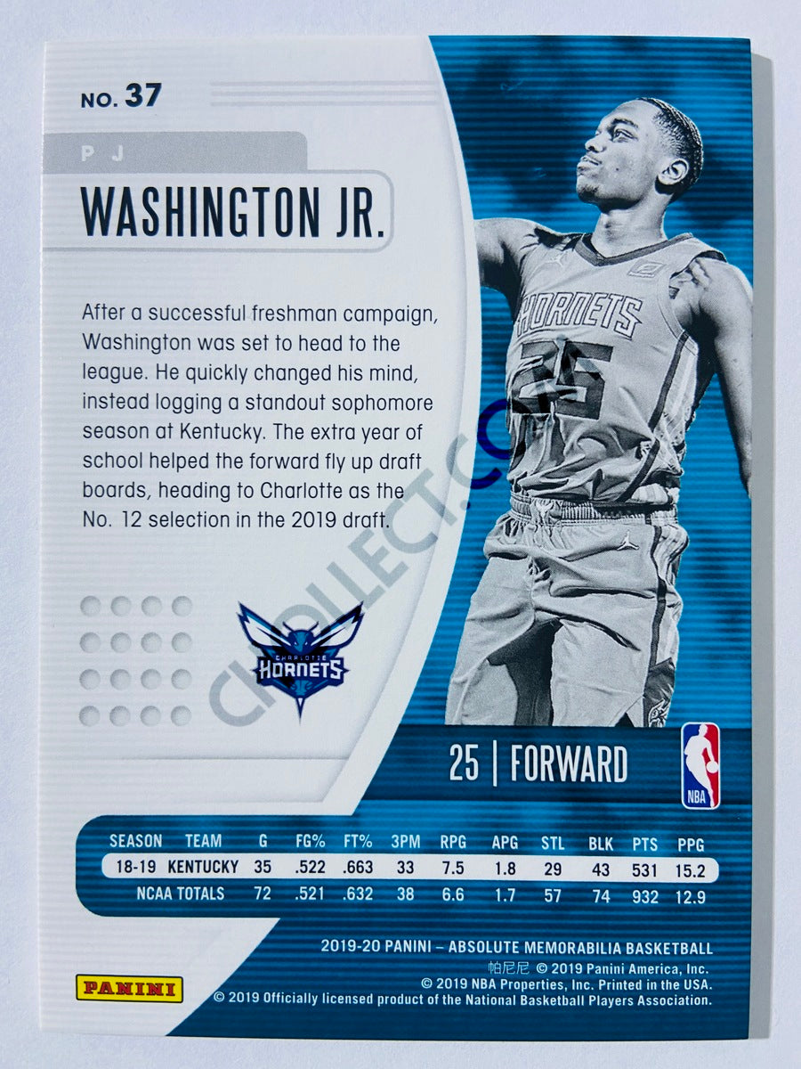 PJ Washington Jr. - Charlotte Hornets 2019-20 Panini Absolute Memorabilia RC Rookie #37