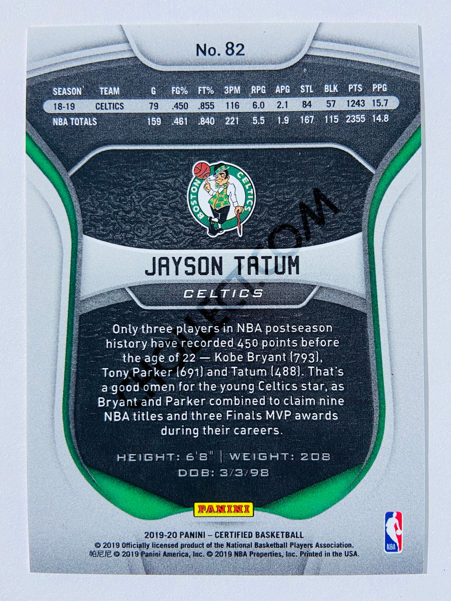 Jayson Tatum - Boston Celtics 2019-20 Panini Certified #82 Orange Parallel 67/99
