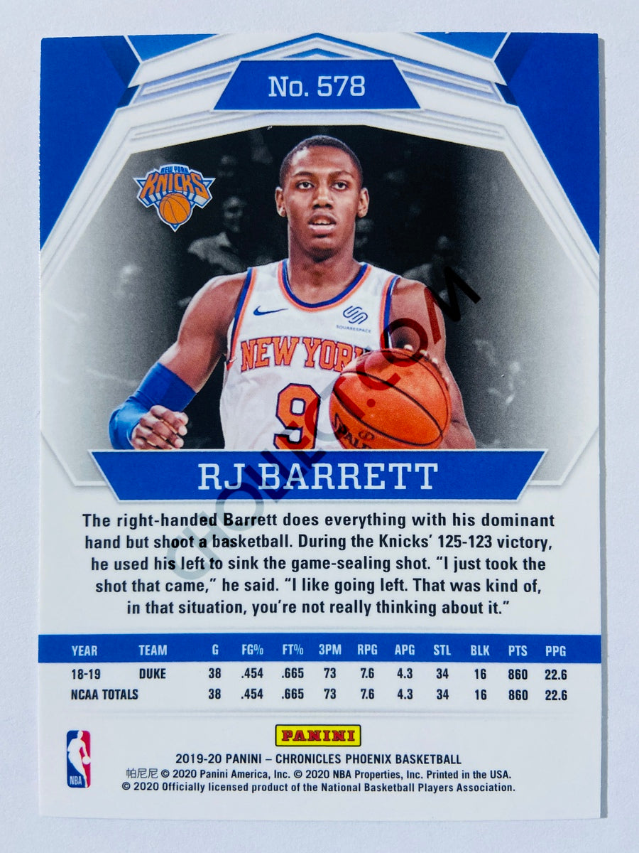 RJ Barrett - New York Knicks 2019-20 Panini Chronicles Phoenix RC Rookie #578