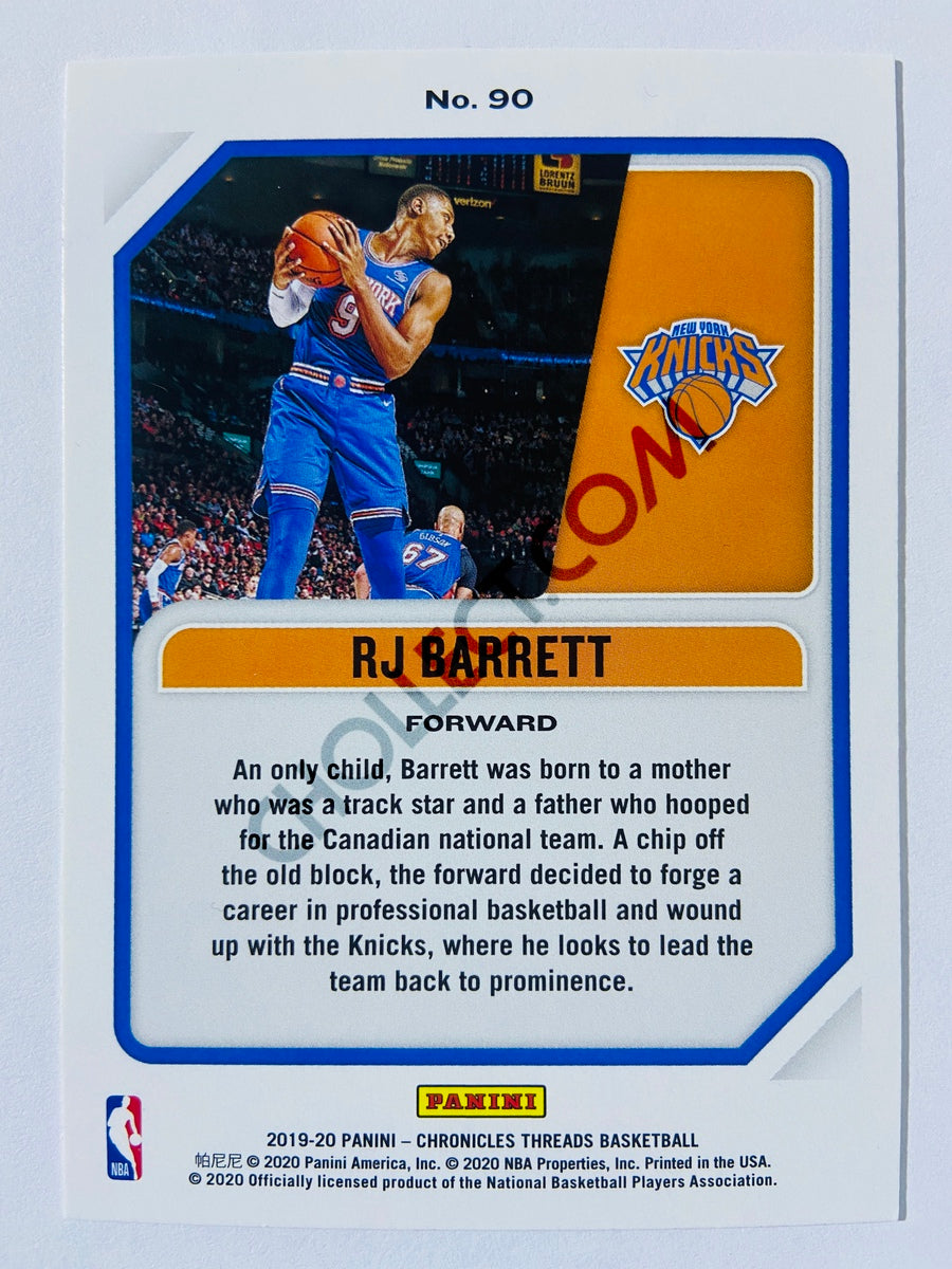 RJ Barrett - New York Knicks 2019-20 Panini Chronicles Threads RC Rookie #90